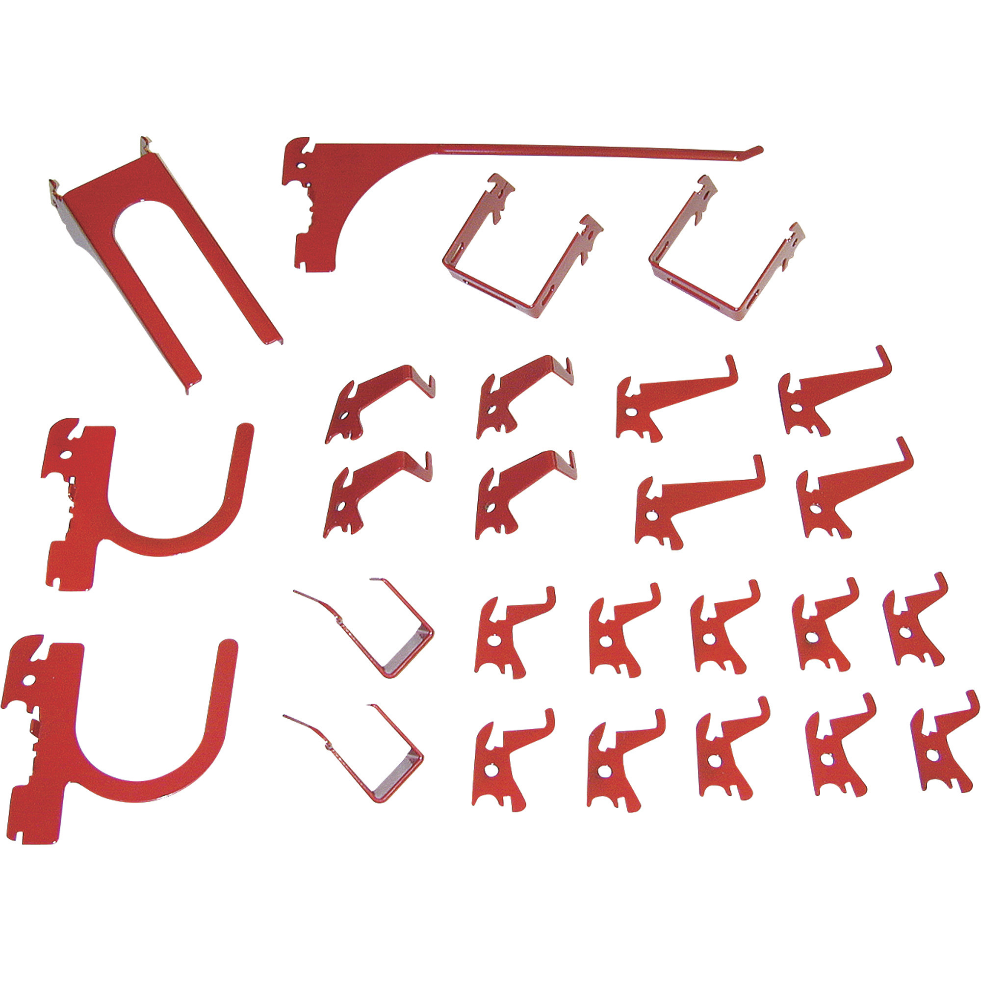 Wall Control Slotted Pegboard Industrial Hook Assortment Kit, 26-Pc., Red, Model# 35-K-DLXRD